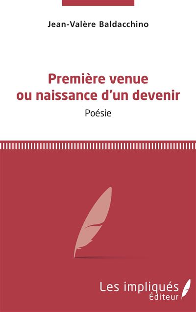 Couverture de « Première venue ou naissance d'un devenir » de Jean-Valère Baldacchino